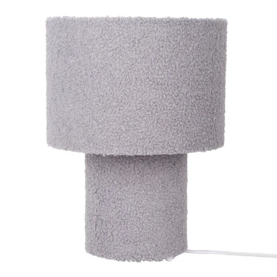 Image of Fluffy Cylindrical Table Lamp Grey 1xE27