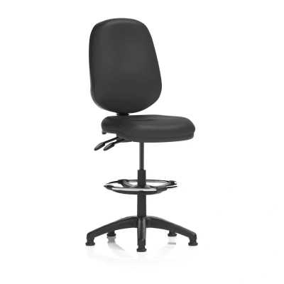 Image of Eclipse Plus II Operator Chair Black Bonded Leather Draughtsman Kit
