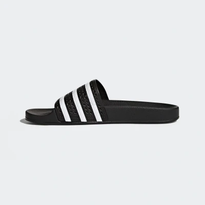 Image of adidas Originals Adilette Unisex Mules, Size: 4, Black/white Synthetics