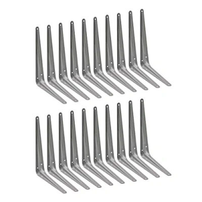 Image of EAI 250x200mm / 10x8&quot; Original London Pattern Shelf Bracket Silver/Grey Pack of 20
