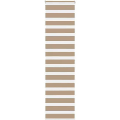 Image of vidaXL Zebra Blind Sand Brown 55x200 cm Fabric Width 50.9 Polyester