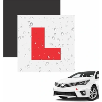 Image of Magnetic L Plates Extra Strong Car Sticky Learner Plate &amp; Thick Perfect for New Learners Drivers Accessories Red Colour 18cm X (2pc)