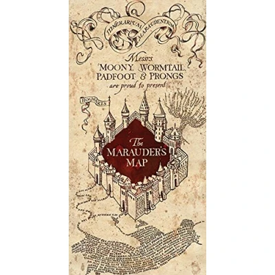 Image of Pyramid International HARRY POTTER Canvas Print The Marauders Map 50cm x 100cm Official Merchandise
