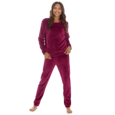 Image of Undercover Ladies Shimmer Fleece Pyjamas 34B1911 Burgundy L