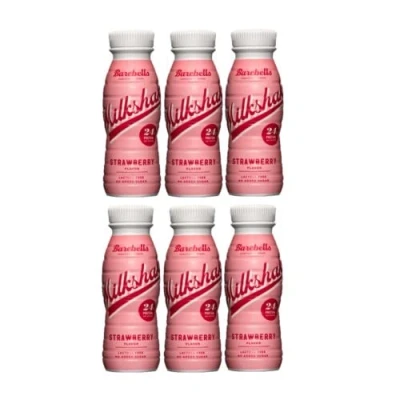 Image of 6 x 330ml Barebells Strawberry Milk High In Protein Lactose Free No Added Sugar