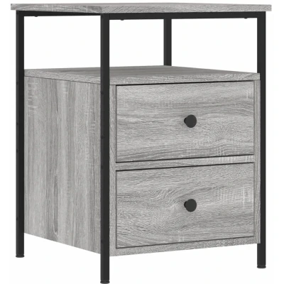 Image of vidaXL Bedside Cabinet Grey Sonoma 44x45x60 cm Engineered Wood