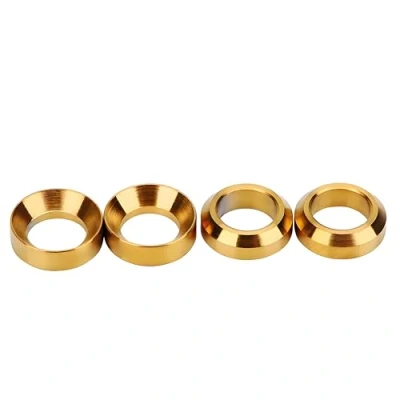 Image of VGEBY 4pcs Brake Screw Washer Spacer Titanium M6 Concave Convex Balancer for MTB Bike (Color : Gold)