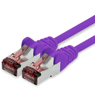 Image of 1CONN Cat6 network cable 15m purple Ethernet Lankabel Lan Sftp Pimf patch 1000 Mbit s