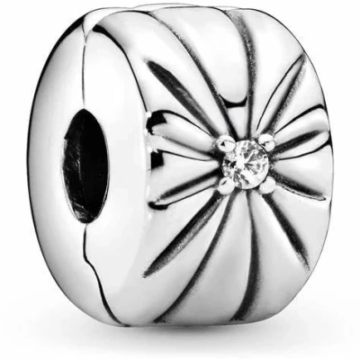 Image of CWOne Designs Sterling Silver Bracelet Clip Charms Ideal for Pandora Charm Bracelets and Necklaces (Sunburst)