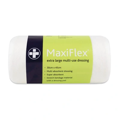 Image of Reliance Medical Maxi Flex Dressing Extra Large Multi Use, Super Absorbent Wound Pad, Stretch Bandage Material, Ideal for Major Injuries, 30 cm x 45 cm, Pack of 1
