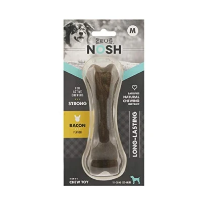 Image of Zeus NOSH STRONG Dog Chew Bone Bacon Flavour, Medium