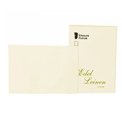 Image of Rössler 2052705802 A6 Linen Embossed Card Ivory