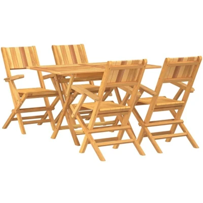 Image of vidaXL 5 Piece Garden Dining Set Solid Wood Teak