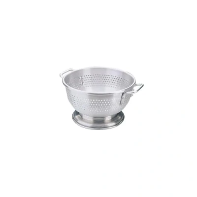 Image of Vogue Aluminium Colander 40 cm/16 inch, Silver Colour, Vegetable Strainer, Size: 400 mm/16 inch Diameter, Sturdy Handles, Weight: 630 g, Dishwasher Safe, K338