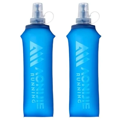 Image of SANIQUEEN.G Soft Flask TPU Foldable Running Water Bottles BPA Free Collapsible for Hydration Pack Cycling Marathon Hiking (500ml /16.9oz 2pcs)