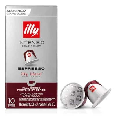 Image of illy Coffee Nespresso Compatible Capsules, Intenso, Aluminium Pack of 10
