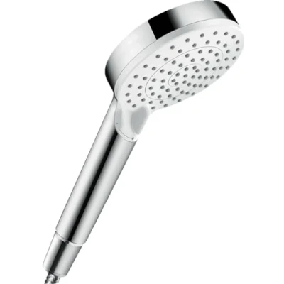 Image of hansgrohe Crometta100 Vario hand shower, 2 sprays, white/chrome, 26330400