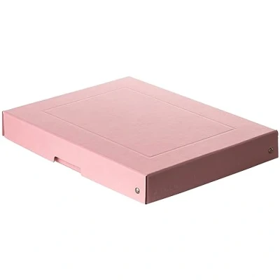 Image of FALKEN Original PureBox Pastel Made in Germany 40 mm High DIN A4 Pink Storage Box with Lid of Sturdy Cardboard Vegan Gift Transport All Purpose