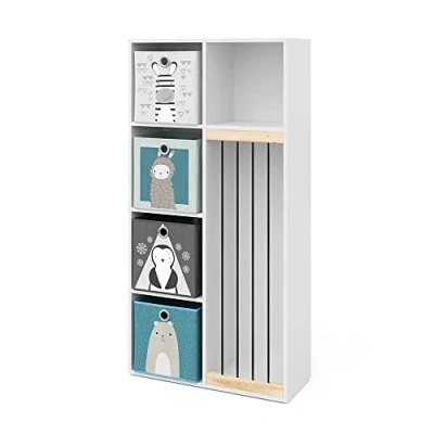 Image of Vicco Kids&#039; shelf Marvin, White, 72 x 143 cm with 4 folding boxes opt.2