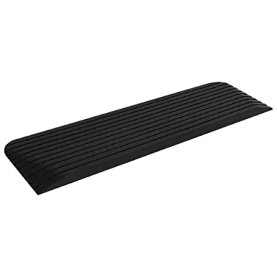 Image of &#039;vidaXL Lightweight and Durable Rubber Threshold Ramp for Rollators, Scooters, Wheelchairs Black, 110x32x3.8 cm, 5 ton load bearing capacity