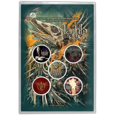 Image of Lamb of God Button Badge Pack Omens Logo Official 5 x Pin One Size