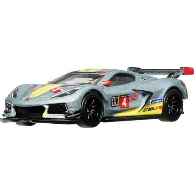 Image of Hot Wheels Premium Car Culture Collectible Toy Car, 1:64 Scale Die Cast Corvette C8 R, Race Day Vehicle with Real Riders Tires