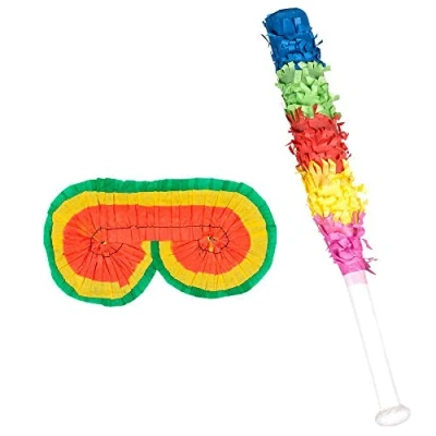 Image of Boland 10201702 Fiesta Mexico Pignata Set (Mask and Stick), Multicolor