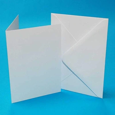 Image of Craft UK 50 White Cards &amp; Envelopes C6, 30/40 mm