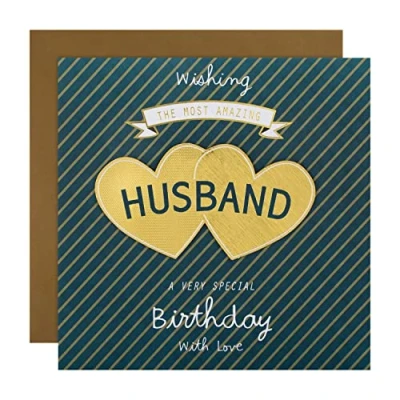 Image of Hallmark Large Birthday Card for Husband Contemporary Patterned Design