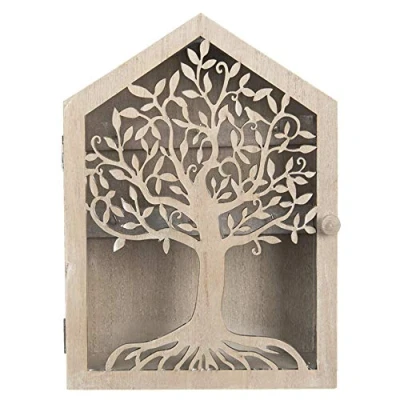 Image of MAISONICA Wood Key Box Tree of Life Freestanding or Wall Mounted