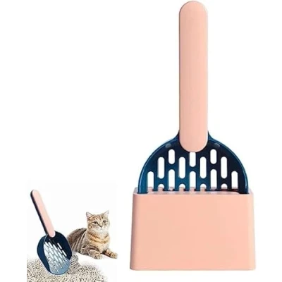Image of Cat Litter Scoop with Stand Shovel strong ABS Plastic Large Pet Cleanning Tool For Sand Cleaning Supplies Products Toilet Dog Food Spoons (PINK)