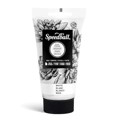 Image of Speedball Art Products 75cc Water Soluble Block Ink White, Wood, 2.5oz