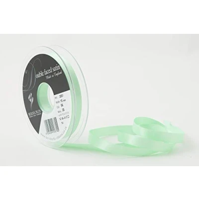 Image of Berisfords Double FACE Poly Satin Ribbon, Mint Green, 10 mm