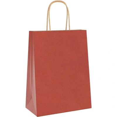 Image of vidaXL Paper Bags 250 pcs with Handles Red 21x11x28 cm