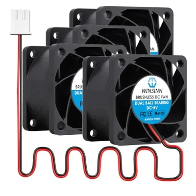 Image of WINSINN DC 40mm Fan 5V 4028 Dual Ball Bearing Brushless Cooling 40x28mm 2PIN (Pack of 4Pcs)