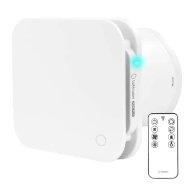 Image of Turbionaire Trend Plus 100 mm Bathroom Fan, Kitchen, Remote Control, Multifunctional, 7 Speeds + Boost, Brushless DC Motor, Check Valve, Timer, Silent, Max. 5.7 W