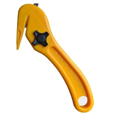 Image of Safety Cutting Knife Box Opener Seat Belt Cutter Shrink Wrap, Tape Tool HK521 Cutters/Film Slitters High Visibility Package Openers (10, Yellow)