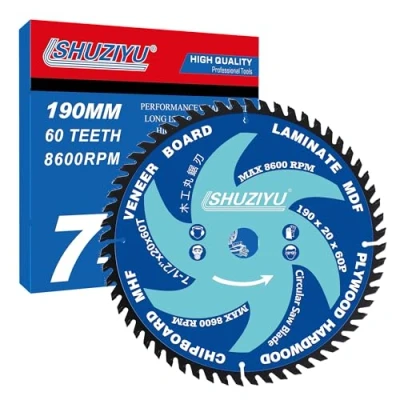 Image of LSHUZIYU. 190mm 60T, Centre hole 20mm with 15.88mm Washer. Wood Working Circular Saw Blade. Mitre Blade, Table Blade