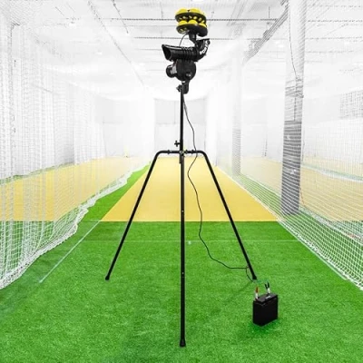 Image of FORZA V55 Cricket Bowling Machine Adjustable Speed Up to 55mph Ideal for Clubs and Schools (Lite 60g (12 Pack), Mains, Battery Cable &amp; 12v 22Ah Battery)