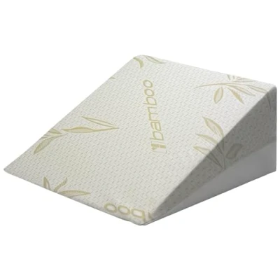 Image of Bamboo Orthopaedic Bed Wedge Pillow Foam Inside For GERD, Acid Reflux, Reduce Back and Neck Pain, Snoring, Breathing Problems Great Sleeping, Reading, Rest Elevation, Washable Cover