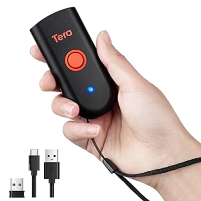 Image of Tera Mini 1D 2D QR Bluetooth Barcode Scanner Wireless Portable USB Wired Bar Code Reader 3 in 1 (2.4G &amp; Bluetooth) Pocket Reader, 1200 UK