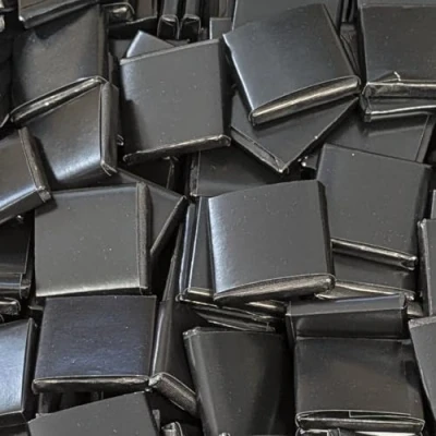 Image of Milk Chocolate Neapolitans Squares Plain Blank Sleeve Foil Wrapped Event Party Favour Sweets (10, Black)