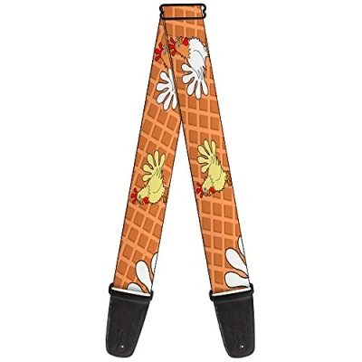 Image of Buckle Down Guitar Strap Waffle/Chicken Poses 2&quot; Wide 29 54&quot; Length