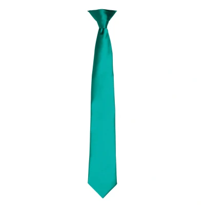 Image of Premier Colours Mens Satin Clip Tie (Emerald) One Size