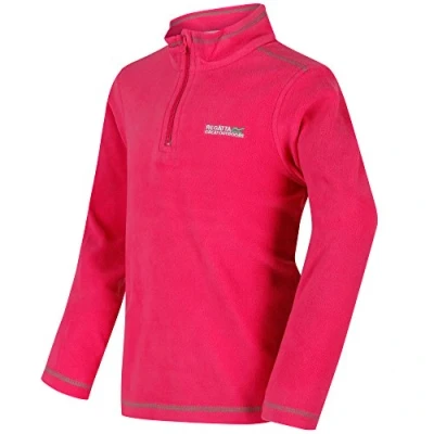 Image of Regatta Boys &amp; Girls Hot Shot II Lightweight Half Zip Fleece Top, Pink, 9 10 ans