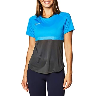 Image of NIKE Women&#039;s Academy Pro Top Women T shirt, Anthracite/Photo Blue/White, S UK
