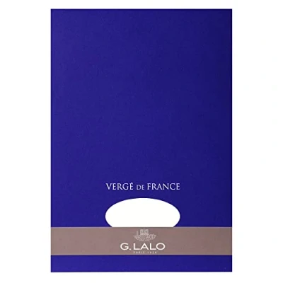 Image of Clairefontaine Ref 12750L G.Lalo Plain Laid Paper Sheets (Pad of 50) A4 (210 x 297mm) Sized, 100gsm 25% Cotton Paper, Vergé de France, PEFC Certified Extra White