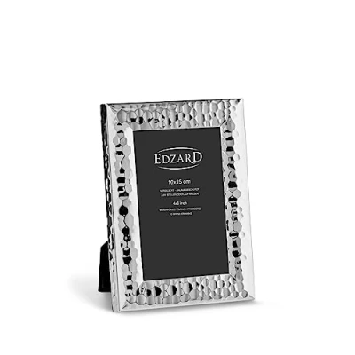 Image of Edzard Photo Frame Gubbio, 4x6 inch (10x15 cm), Silver Plated Picture Frame, Tarnish Protected