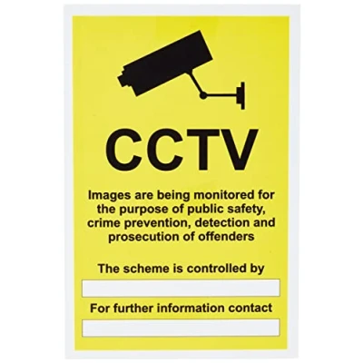 Image of Data Compliant GDPR CCTV Sign 200mm x 300mm Rigid Plastic (CC.12F RP)
