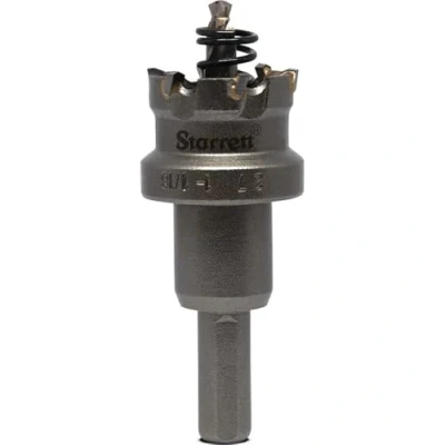 Image of Starrett Tungsten Carbide Tipped Hole Saw SM27 Sheet Metal Cutter With Arbor &amp; Pilot Drill Bit For Drilling Stainless Steel Aluminum Alloy 27 mm